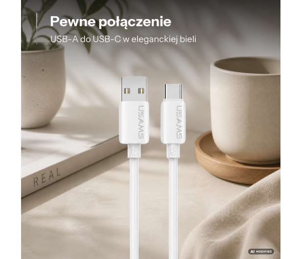 USAMS Kabel 3A Silicone Fast Charging USB-C biały - 1569102 - zdjęcie 5